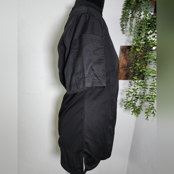 Chef Works Women's Springfield Chef Coat stretching,Black,short sleeve Sz S EUC - Picture 8 of 16
